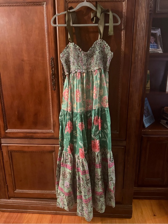 Free People Dresses & Skirts - NWT free people Green Floral Tiered Sundress with Tie Straps